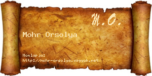 Mohr Orsolya névjegykártya